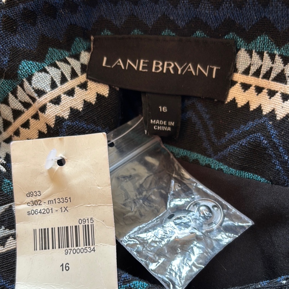 Lane Bryant Blue Patterned Blazer - Picture 2 of 4